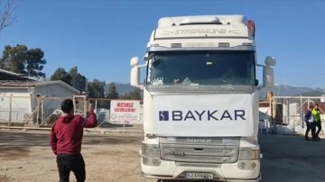 Kadın hijyen kitlerini taşıyan Baykar tırı Hatay'a ulaştı