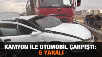 Kamyon ile otomobil çarpıştı: 6 yaralı