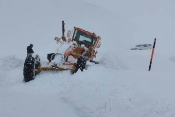 Kar temizliği yapan iş makinesinin üzerine çığ düştü