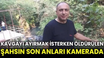 Kavgayı ayırmak isterken öldürülen şahsın son anları kamerada