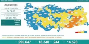 Koronavirüs salgınında günlük vaka sayısı 18 bin 340 oldu