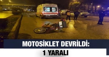 Motosiklet devrildi: 1 yaralı