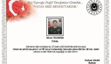 MSB acı haberi duyurdu: 1 binbaşı şehit oldu