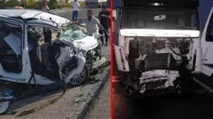 Patlayıcı yüklü tır ile kamyonetin çarpışması sonucu 6 kişi öldü, 2 kişi yaralandı