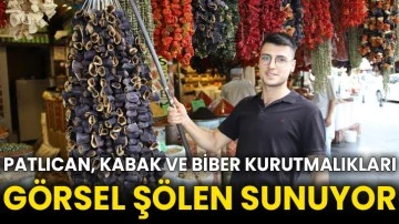 Patlıcan, kabak ve biber kurutmalıkları görsel şölen sunuyor