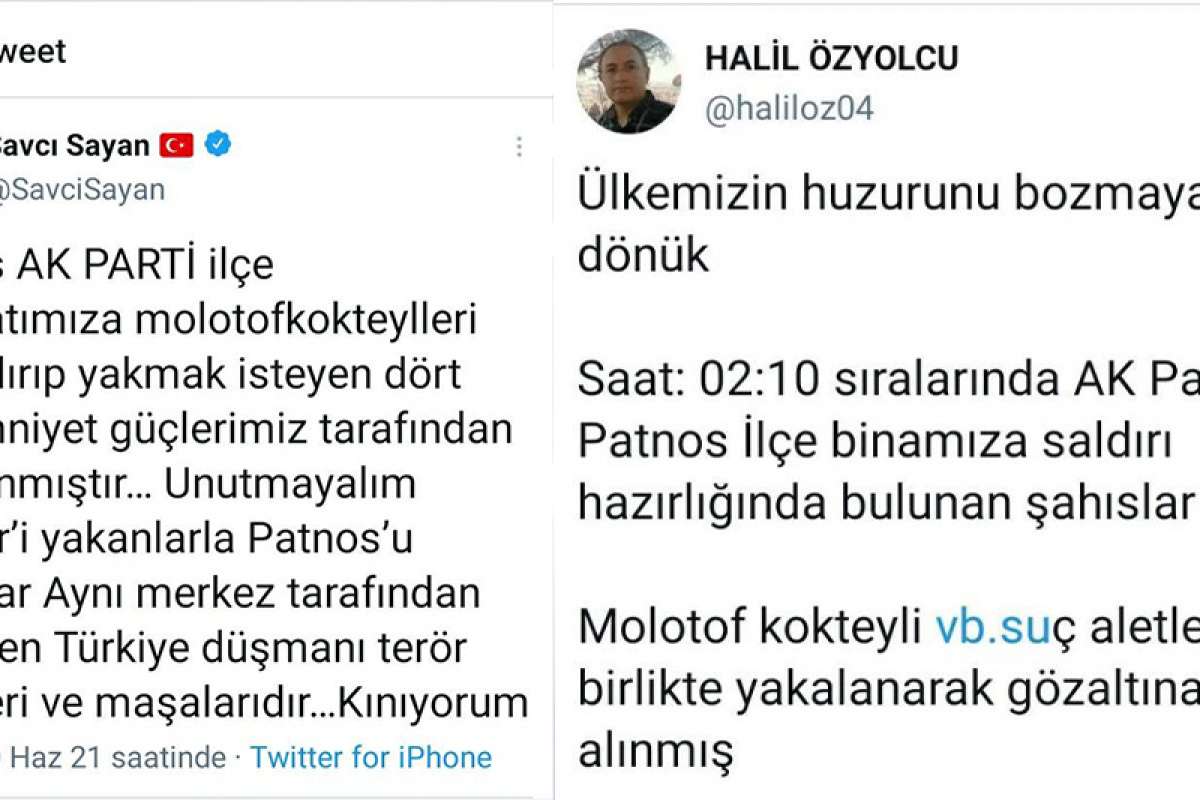 Patnos'ta AK Parti'ye molotoflu saldırı düzenlemek isteyen 4 kişi gözaltına alındı