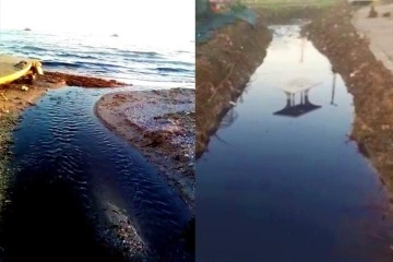 Simsiyah akan derenin Marmara’ya aktığı anlar görüntülendi