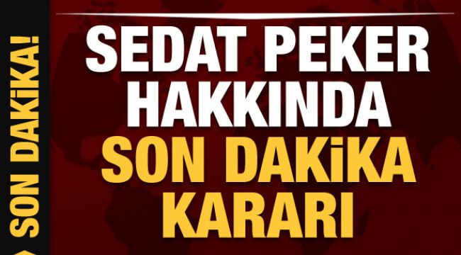 Son dakika: Sedat Peker hakkında yakalama kararı çıkarıldı