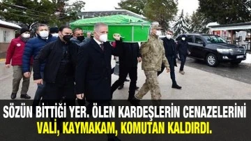 Sözün bittiği yer. Ölen kardeşlerin cenazelerini Vali, Kaymakam, Komutan kaldırdı. 