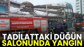 Tadilattaki düğün salonunda yangın