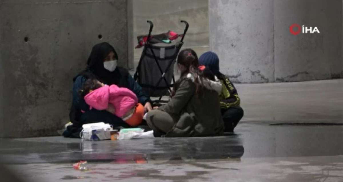 Taksim'de çocuklarını dilendiren kadın önce kameralara, ardından zabıtaya yakalandı