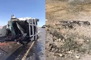 Tendürek Geçidi'nde tır şarampole yuvarlandı: 2 ölü