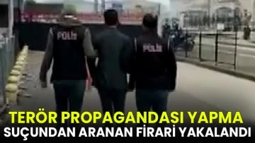 Terör propagandası yapma suçundan aranan firari yakalandı