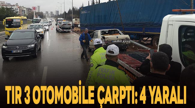  Tır 3 otomobile çarptı: 4 yaralı