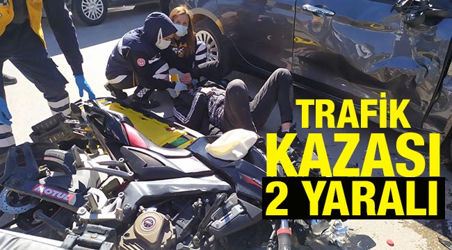 Trafik kazası 2 yaralı