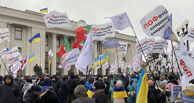 Ukrayna'da karantina protestosu